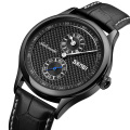 SKMEI 9238 Man Watch Leather Strap Automatic Mechanical Watch